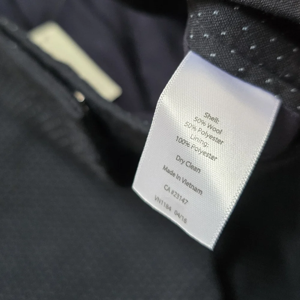 Talbots Micro Dot Midnight Blue Straight Leg Trousers